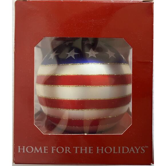 Vintage Home For the Holidays Celebrate USA Handblown European Glass Ornament - Picture 3 of 6